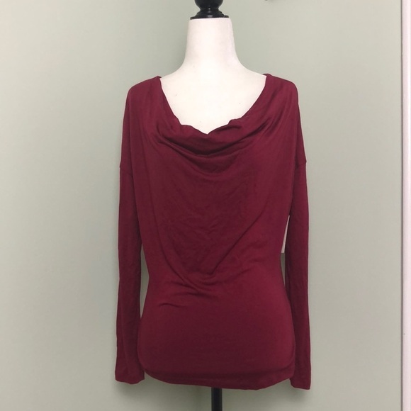 ❤️ XS ❤️ NWT Anthro Top Cowl Neck Long Sleeve - Picture 1 of 10